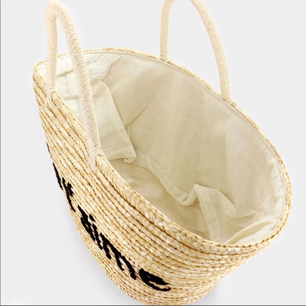 🌸LAST 1🌸 "Je t'aime" Straw Tote Bag - Picture 6 of 6